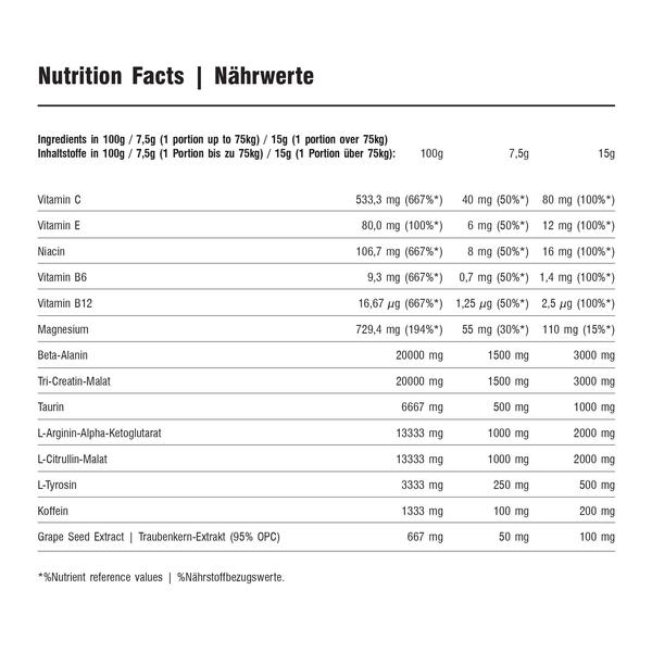 Preworkout - TURBO S -  Booster - 500g