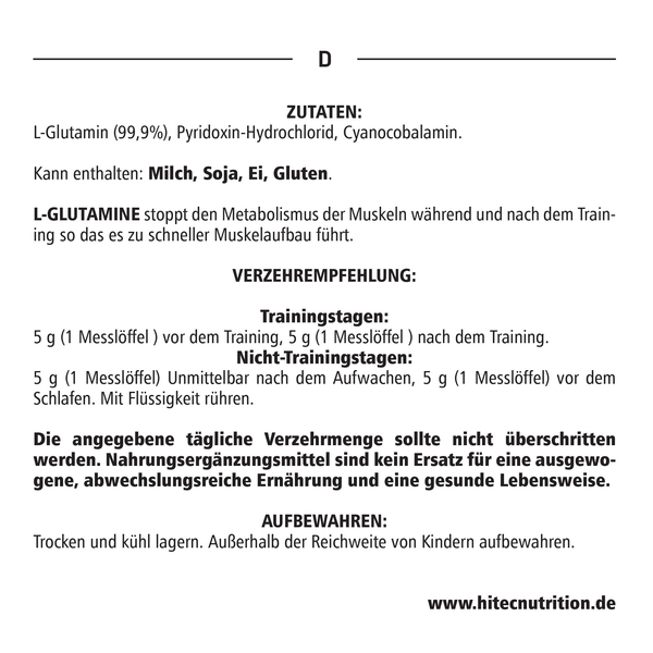 L-Glutamin Professional - 500 g